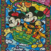 Micky And Minnie Stained Glass diamond painting
