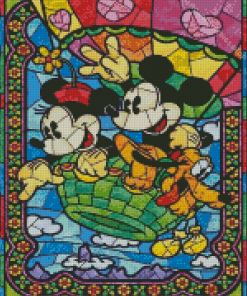 Micky And Minnie Stained Glass diamond painting