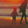 Mother And Son On Beach diamond painting