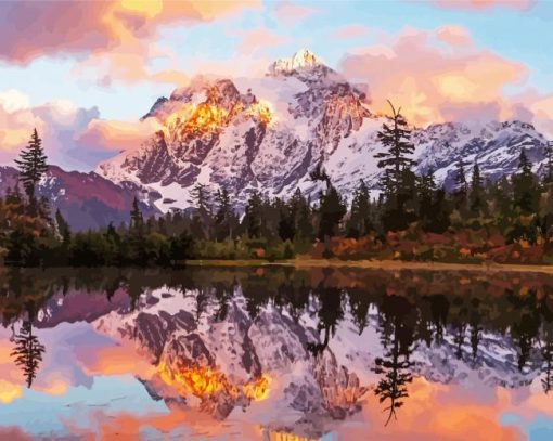 North Cascades National Park Reflection diamond painting