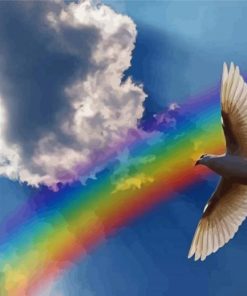 Rainbow With Dove diamond painting