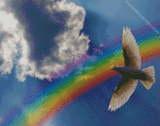 Rainbow With Dove diamond painting