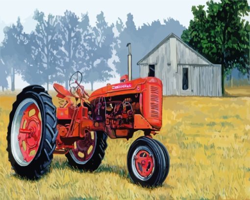 Red Tractor diamond painting