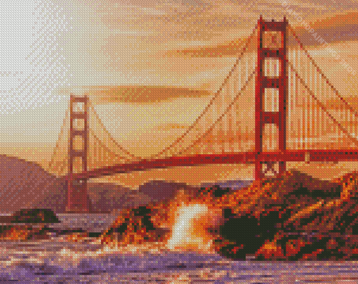 San Francsisco Bridge And The Sunset diamond painting