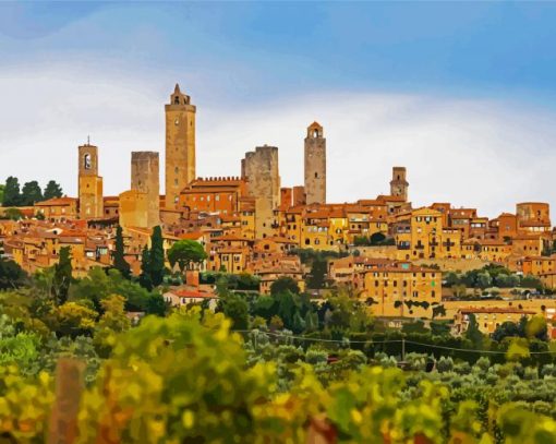 San Gimignano Italy diamond painting