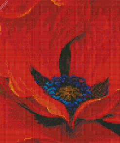 Simon Bull Red Flower diamond painting