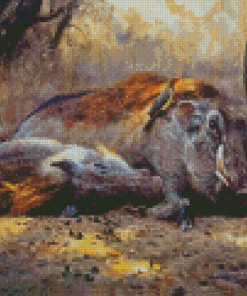 Sleepy Warthogs diamond painting