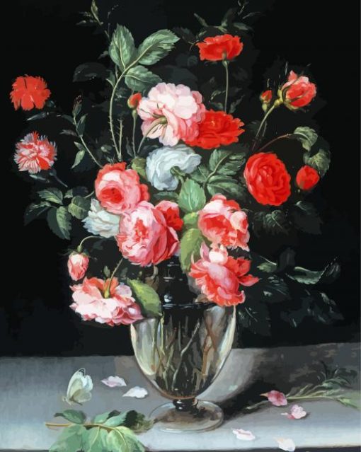 Still Life With Flowers In A Glass Vase diamond painting