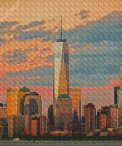Sunset At One World Trade Center diamond painting