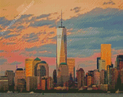 Sunset At One World Trade Center diamond painting