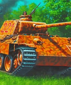 Tank Panther World War II diamond painting