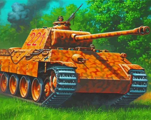 Tank Panther World War II diamond painting