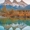 Three Sisters Mountains Water Reflection diamond painting
