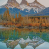 Three Sisters Mountains Water Reflection diamond painting