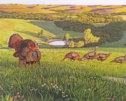 Turkeys Flint Hills diamond painting