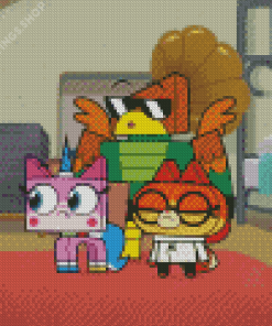 Unikitty diamond painting