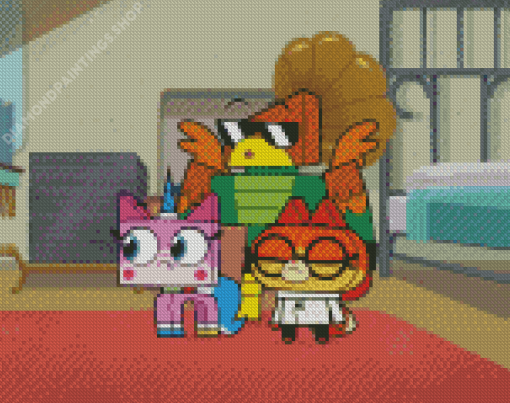 Unikitty diamond painting