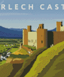 Wales Harlech Castle Poster diamond painting