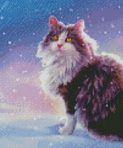 Winter Cat Art diamond painting