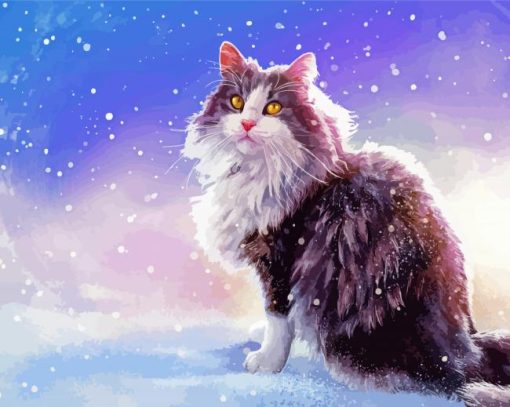 Winter Cat Art diamond painting