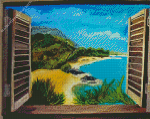 Abstract Window Beach diamond painting