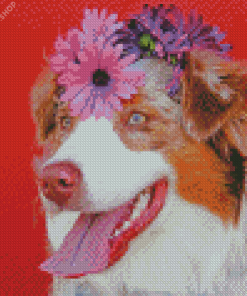 Adorable Puppy And Plant diamond painting