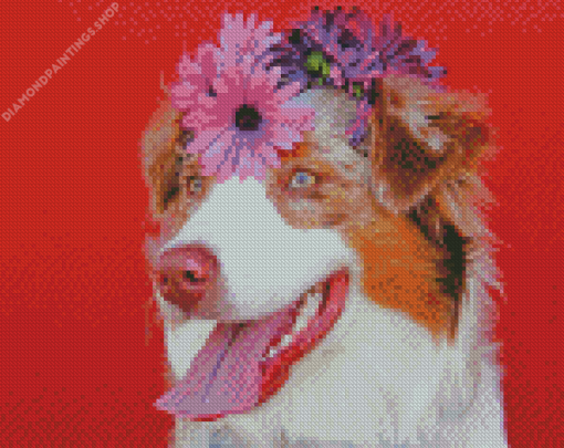 Adorable Puppy And Plant diamond painting