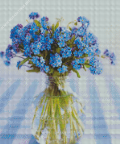 Aesthetic Blue Flowers In Jar diamond painting