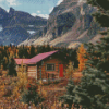 Aesthetic Fall Cabin Illlustration diamond painting