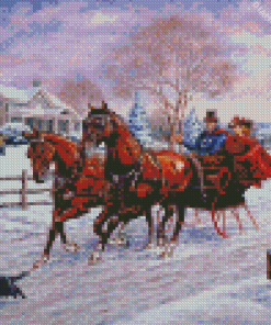 Aesthetic Horse And Sleigh diamond painting