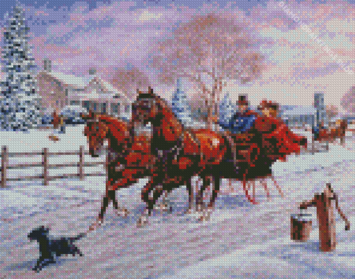 Aesthetic Horse And Sleigh diamond painting