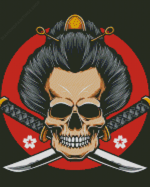 Aesthetic Japanese Skull diamond painting