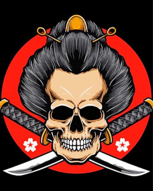 Aesthetic Japanese Skull diamond painting