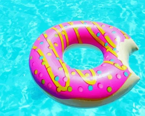 Aesthetic Pink Donut In Pool diamond painting