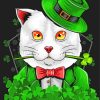 Aesthetic St Patrick Kitten diamond painting