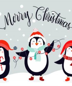Aesthetic Penguin Christmas diamond painting