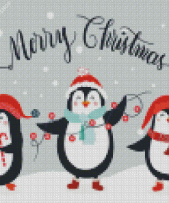 Aesthetic Penguin Christmas diamond painting