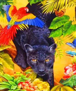 Black Jaguar Jungle diamond painting