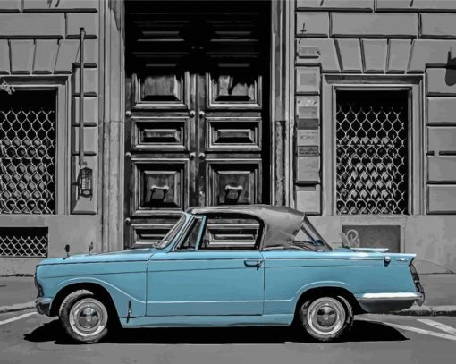 Blue Vintage Car Italy diamond painting