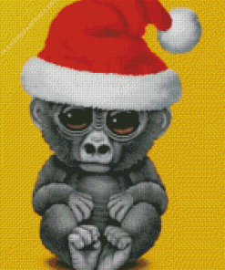 Christmas Baby Gorilla diamond painting