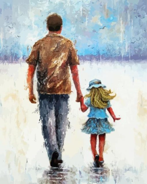 Cute Father And Daughter diamond painting