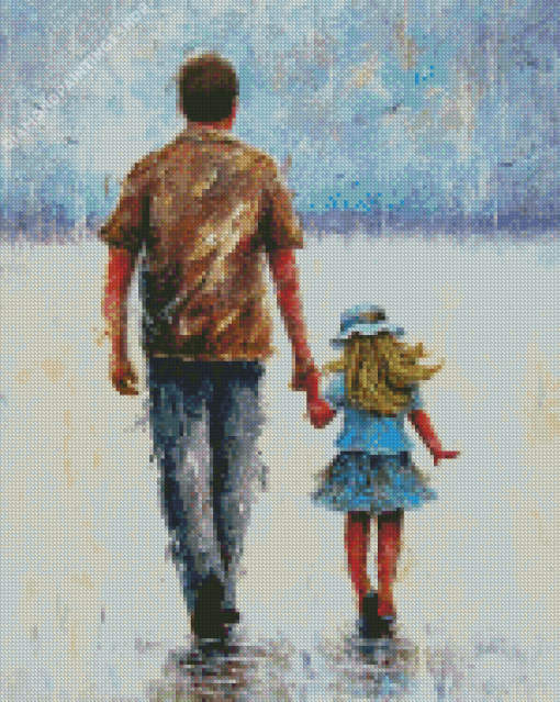 Cute Father And Daughter diamond painting