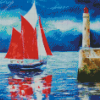 Dinghy Sailing In The Ocean diamond painting