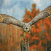 Flying Horned Owl diamond painting