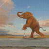 Funny Elephant On Scooter diamond painting