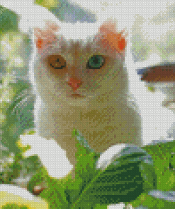 Green Plant Cat diamond painting