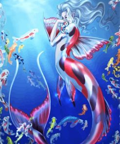 Mermaid Coy Fish Illustration diamond painting