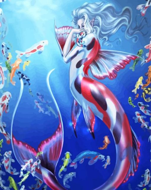 Mermaid Coy Fish Illustration diamond painting