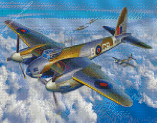 Military De Havilland Mosquito diamond painting
