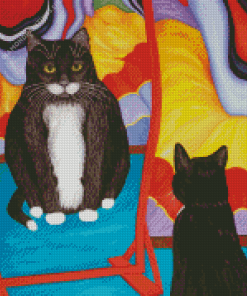 Mirror Cat Reflection Art diamond painting